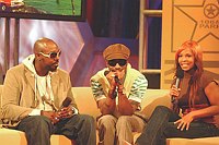 Photo of Sleepy Brown, Outkasts Andre 3000 and host Free on BET's 106 & Park Live in Hollywood