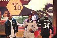 Photo of Warren G, Snoop Dogg and Nate Dogg<br> on BET's 106 & Park Live in Hollywood