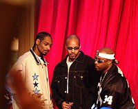 Photo of Snoop Dogg, Warren G and Nate Dogg<br> on BET's 106 & Park Live in Hollywood