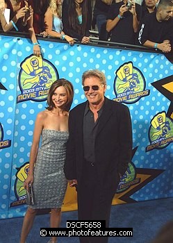 Photo of Harrison Ford and Calista Flockhart<br>at the 2003 Movie Awards at Shrine Auditorium in Los Angeles 5/31/03.  , reference; DSCF5658