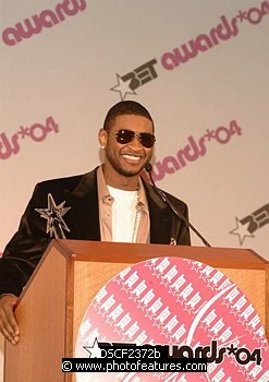 Photo of Usher  at the 2004 BET Awards Nominees announcement ceremony at the Renaissance Hotel in Hollywood May 11th 2004. , reference; DSCF2372b