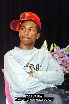 Photo of Pharrell Williams  at the 2004 BET Awards Nominees announcement ceremony at the Renaissance Hotel in Hollywood May 11th 2004. , reference; DSCF2410a