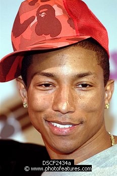 Photo of Pharrell Williams  at the 2004 BET Awards Nominees announcement ceremony at the Renaissance Hotel in Hollywood May 11th 2004. , reference; DSCF2434a