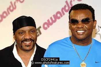 Photo of Isley Brothers Ernie Isley and Ron Isley  at the 2004 BET Awards Nominees announcement ceremony at the Renaissance Hotel in Hollywood May 11th 2004. , reference; DSCF2441a