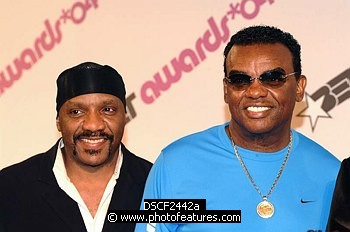 Photo of Isley Brothers Ernie Isley and Ron Isley  at the 2004 BET Awards Nominees announcement ceremony at the Renaissance Hotel in Hollywood May 11th 2004. , reference; DSCF2442a