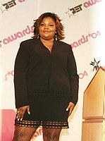 Photo of Mo'Nique who is host of the 2004 BET Awards, at the 2004 BET Awards Nominees announcement ceremony at the Renaissance Hotel in Hollywood May 11th 2004.<br>