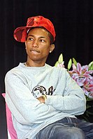 Photo of Pharrell Williams  at the 2004 BET Awards Nominees announcement ceremony at the Renaissance Hotel in Hollywood May 11th 2004.