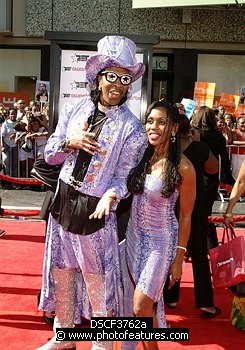 Photo of Bootsy Collins and guest<br>at Red Carpet for the 2004 4th Annual BET Awards at the Kodak Theatre in Hollywood. Photo by Chris Walter  , reference; DSCF3762a