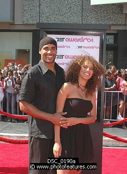 Photo of Boris Kodjoe and Nicole Ari Parker<br>at Red Carpet for the 2004 4th Annual BET Awards at the Kodak Theatre in Hollywood. Photo by Chris Walter  , reference; DSC_0190a
