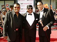 Photo of Isley Brothers Ronald, Ernie and Rudolph<br>at Red Carpet for the 2004 4th Annual BET Awards at the Kodak Theatre in Hollywood. Photo by Chris Walter 