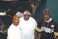 Photo of Warren G, Nate Dogg and Snoop Dogg of 213 at reheasals for the First BET Comedy Awards at the Pasadena Civic Auditorium, 27th September 2004. Photo by Chris Walter/Photofeatures.