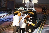 Photo of Warren G, Nate Dogg and Snoop Dogg of 213 at reheasals for the First BET Comedy Awards at the Pasadena Civic Auditorium, 27th September 2004. Photo by Chris Walter/Photofeatures.