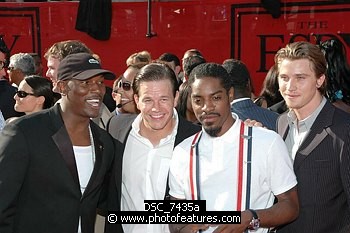 Photo of Tyrese, Mark Wahlberg, Andre 3000 and Garrett Hedlund from &quotFour Brothers" at Arrivals for the 2005 ESPY Awards at the Kodak Theatre in Hollywood, July 13th 2005. Photo by Chris Walter/ Photofeatures , reference; DSC_7435a
