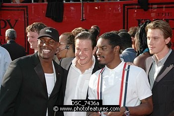 Photo of Tyrese, Mark Wahlberg, Andre 3000 and Garrett Hedlund from &quotFour Brothers" at Arrivals for the 2005 ESPY Awards at the Kodak Theatre in Hollywood, July 13th 2005. Photo by Chris Walter/ Photofeatures , reference; DSC_7436a