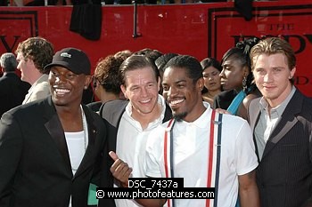 Photo of Tyrese, Mark Wahlberg, Andre 3000 and Garrett Hedlund from &quotFour Brothers&quot at Arrivals for the 2005 ESPY Awards at the Kodak Theatre in Hollywood, July 13th 2005. Photo by Chris Walter/ Photofeatures , reference; DSC_7437a