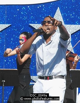 Photo of Kanye West performs at the NFL Opening Kickoff 2003 at the Los Angeles Coliseum, September 8th 2005.<br>Photo by Chris Walter/Photofeatures , reference; DSC_0049a