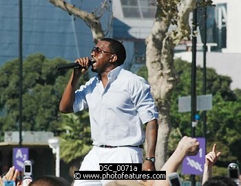 Photo of Kanye West performs at the NFL Opening Kickoff 2003 at the Los Angeles Coliseum, September 8th 2005.<br>Photo by Chris Walter/Photofeatures , reference; DSC_0071a