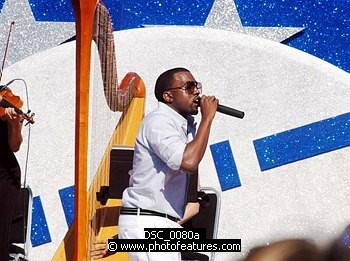 Photo of Kanye West performs at the NFL Opening Kickoff 2003 at the Los Angeles Coliseum, September 8th 2005.<br>Photo by Chris Walter/Photofeatures , reference; DSC_0080a