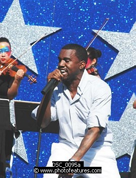 Photo of Kanye West performs at the NFL Opening Kickoff 2003 at the Los Angeles Coliseum, September 8th 2005.<br>Photo by Chris Walter/Photofeatures , reference; DSC_0095a