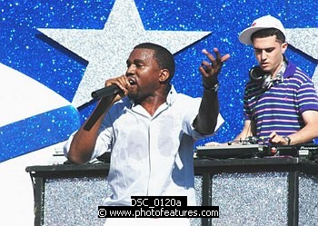 Photo of Kanye West performs at the NFL Opening Kickoff 2003 at the Los Angeles Coliseum, September 8th 2005.<br>Photo by Chris Walter/Photofeatures , reference; DSC_0120a