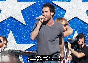 Photo of Adam Levine of Maroon 5 performs at the NFL Opening Kickoff 2003 at the Los Angeles Coliseum, September 8th 2005.<br>Photo by Chris Walter/Photofeatures , reference; DSC_0204a