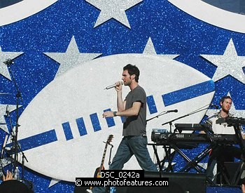 Photo of Adam Levine of Maroon 5 performs at the NFL Opening Kickoff 2003 at the Los Angeles Coliseum, September 8th 2005.<br>Photo by Chris Walter/Photofeatures , reference; DSC_0242a