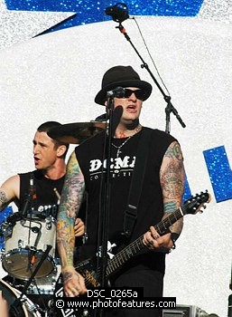 Photo of Joel Madden of Good Charlotte performs at the NFL Opening Kickoff 2003 at the Los Angeles Coliseum, September 8th 2005.<br>Photo by Chris Walter/Photofeatures , reference; DSC_0265a