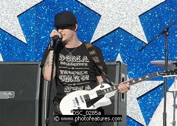 Photo of Joel Madden of Good Charlotte performs at the NFL Opening Kickoff 2003 at the Los Angeles Coliseum, September 8th 2005.<br>Photo by Chris Walter/Photofeatures , reference; DSC_0285a