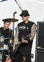 Photo of Benji Madden of Good Charlotte performs at the NFL Opening Kickoff 2003 at the Los Angeles Coliseum, September 8th 2005.<br>Photo by Chris Walter/Photofeatures
