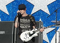 Photo of Joel Madden of Good Charlotte performs at the NFL Opening Kickoff 2003 at the Los Angeles Coliseum, September 8th 2005.<br>Photo by Chris Walter/Photofeatures