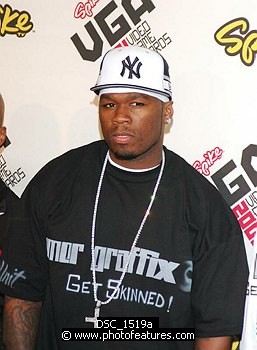 Photo of 50 Cent (Curtis Jackson)  at the Spike TV Video Game Awards at the Gibson Amphitheatre in Universal City, November 18th 2005.<br>Photo by Chris Walter/Photofeatures , reference; DSC_1519a