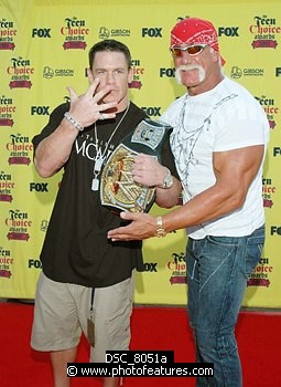 Photo of John Cena and Hulk Hogan<br>at the 2005 Teen Choice Awards at the Gibson Amphitheatre in Universal City, August 14th 2005. Photo by Chris Walter/Photofeatures. , reference; DSC_8051a