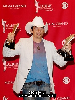 Photo of Brad Paisley at the 2006 Academy Of Country Music Awards at MGM Grand in Las Vegas, May 23rd 2006.<br>Photo by Chris Walter/Photofeatures , reference; DSC_6894a