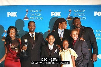 Photo of Chris Rock and cast of &quotEverybody Hates Chris" at the 37th Annual NAACP Image Awards at the Shrine Auditorium in Los Angeles, February 25th 2006<br>Photo by Chris Walter/Photofeatures , reference; DSC_4925a