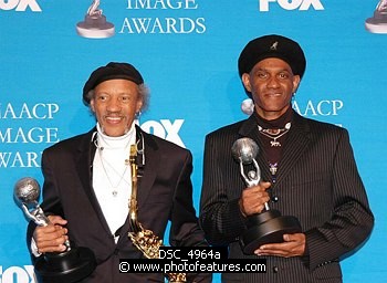 Photo of Cyril Neville and Art Neville of Neville Brothers at the 37th Annual NAACP Image Awards at the Shrine Auditorium in Los Angeles, February 25th 2006<br>Photo by Chris Walter/Photofeatures , reference; DSC_4964a