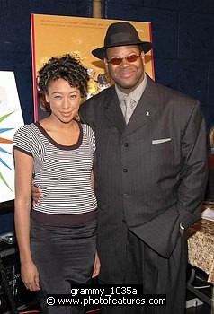 Photo of Corinne Bailey Rae and Jimmy Jam<br>at the 49th Annual (2007) Grammy Awards Nominations at Music Box in Holywood, December 7th 2006.<br>Photo by Chris Walter/Photofeatures , reference; grammy_1035a