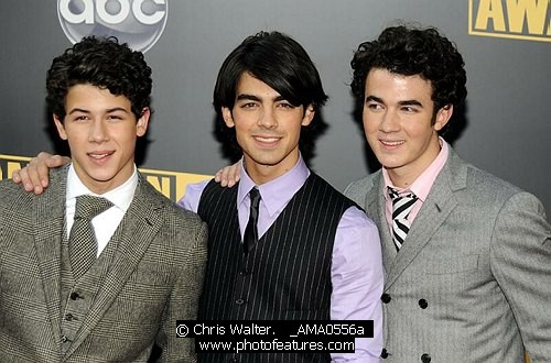 Photo of Jonas Brothers - Nick Jonas, Joe Jonas and Kevin Jonas  at the 2008 American Music Awards at the Nokia Theatre, Los Angeles on 23rd November 2008. , reference; _AMA0556a