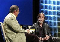 Photo of Jackson Browne and moderator at the ASCAP &quotI Create Music" Expo at the Renaissance Hollywood Hote, April 10th 2008.<br>Photo by Chris Walter/Photofeatures
