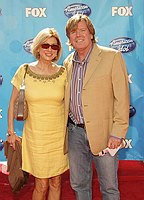 Photo of Peter Noone (Hermans Hermits) and wife Mireille at the American Idol Season 7 Grand Finale on May 21, 2008 at Nokia Theatre in Los Angeles.<br>Photo by Chris Walter/Photofeatures