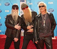 Photo of ZZ Top Dusty Hill, Billy Gibbons and Frank Beard at the American Idol Season 7 Grand Finale on May 21, 2008 at Nokia Theatre in Los Angeles.<br>Photo by Chris Walter/Photofeatures
