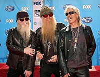Photo of ZZ Top Dusty Hill, Billy Gibbons and Frank Beard at the American Idol Season 7 Grand Finale on May 21, 2008 at Nokia Theatre in Los Angeles.<br>Photo by Chris Walter/Photofeatures