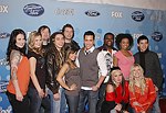 Photo of Carly Smithson, Kristy Lee Cook, David Cook, Jason Castro, Michael Johns, Ramiele Malubay, David Hernandez, Chikezie, Syesha Mercado, Amanda Overmyer, David Archuleta and Brooke White.at the 2008 American Idol Final 12 party at Wolfgang Pucks in West Hollywood, March 6th 2008.<br>Photo by Chris Walter/Photofeatures
