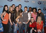 Photo of Carly Smithson, Kristy Lee Cook, David Cook, Jason Castro, Michael Johns, Ramiele Malubay, David Hernandez, Chikezie, Syesha Mercado, Amanda Overmyer, David Archuleta and Brooke White.at the 2008 American Idol Final 12 party at Wolfgang Pucks in West Hollywood, March 6th 2008.<br>Photo by Chris Walter/Photofeatures