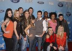 Photo of Carly Smithson, Kristy Lee Cook, David Cook, Jason Castro, Michael Johns, Ramiele Malubay, David Hernandez, Chikezie, Syesha Mercado, Amanda Overmyer, David Archuleta and Brooke White.at the 2008 American Idol Final 12 party at Wolfgang Pucks in West Hollywood, March 6th 2008.<br>Photo by Chris Walter/Photofeatures