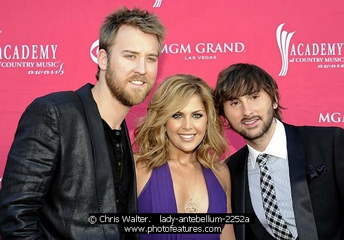 Photo of Lady Antebellum - Charles Kelley, Hillary Scott and Dave Haywood at the 2009 Academy Of Country Music Awards at the MGM Grand in Las Vegas, April 5th 2009.<br>Photo bt Chris Walter-Photofeatures , reference; lady-antebellum-2252a