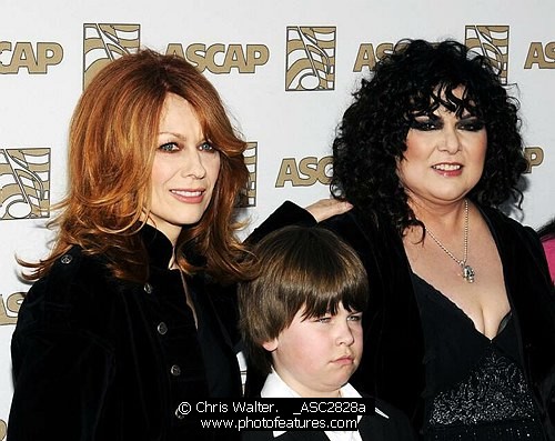Photo of Nancy Wilson and Ann Wilson oh Heart with Ann Wilson's son at the 2009 ASCAP Pop Awards at the Renaissance Hotel in Hollywood, April 22, 2009.<br>Photo by Chris Walter/Photofeatures. , reference; _ASC2828a