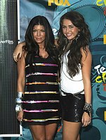 Photo of Fergie and Miley Cyrus at the Teen Choice 2009 Awards at Gibson Amphitheatre in Universal City, August 9th 2009.<br>Photo by Chris Walter/Photofeatures