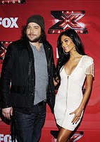 Photo of Josh Krajcik and Nicole Scherzinger at the 2011 X Factor finale press conference at CBS Television City in Los Angeles, December 19th 2011.<br>Photo by Chris Walter/Photofeatures