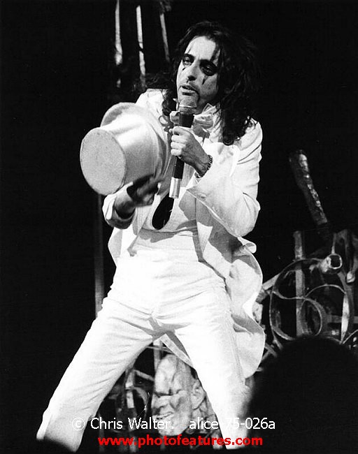 Photo of Alice Cooper for media use , reference; alice-75-026a,www.photofeatures.com