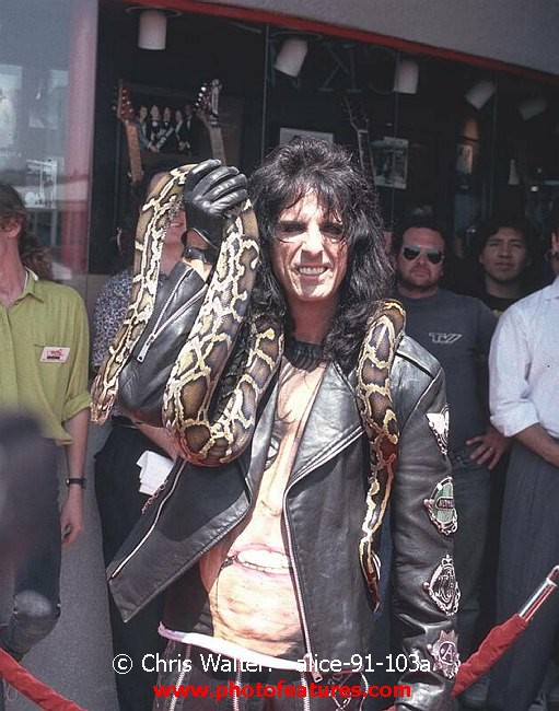 Photo of Alice Cooper for media use , reference; alice-91-103a,www.photofeatures.com
